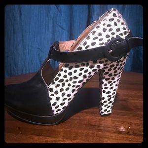 Stunning Naughty Monkey ponyhair and leather heels